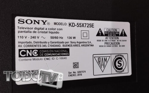 Placa main - fuente - tcom (todo junto) SONY KD-55X725E leer descripcion