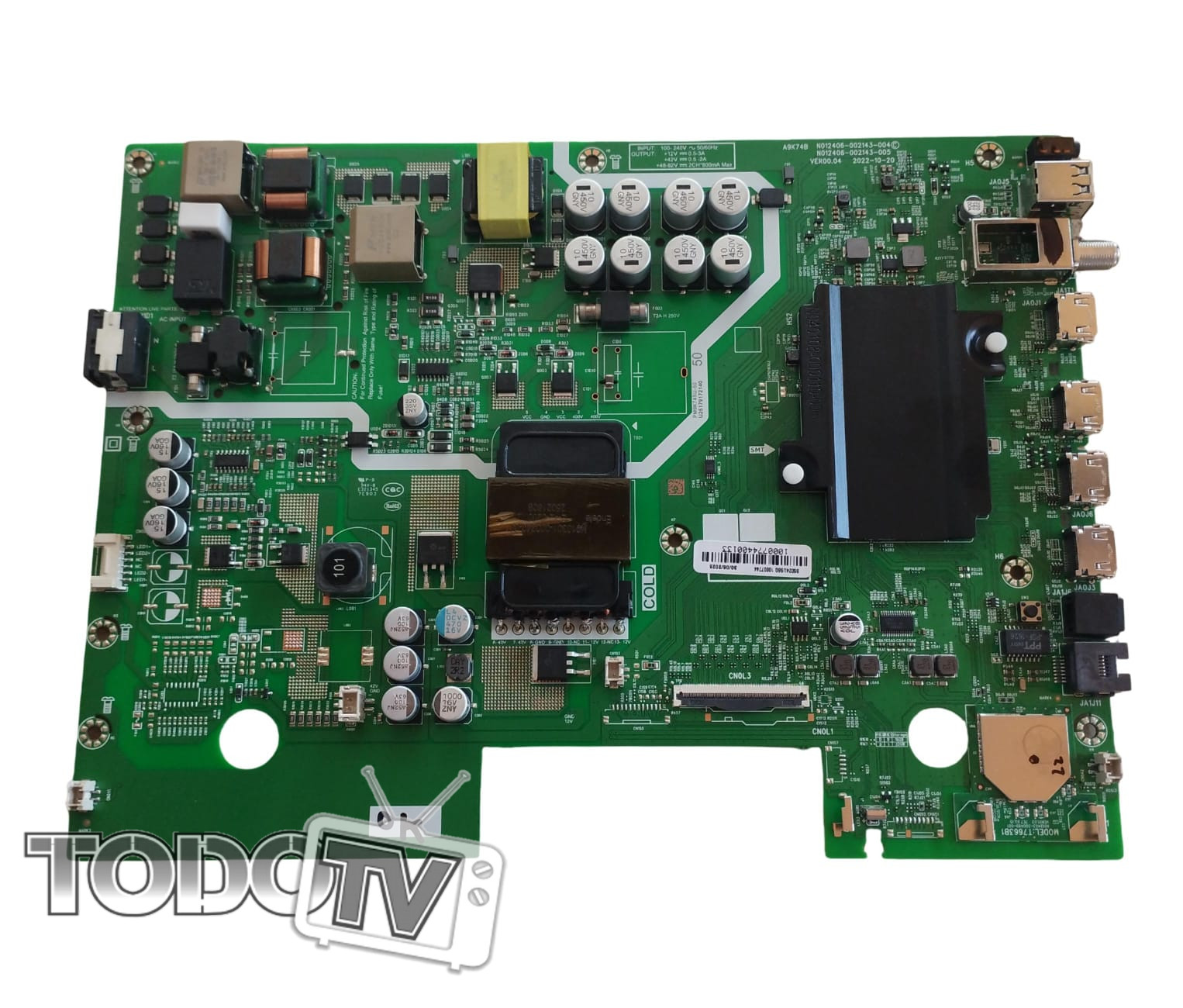 Placa Main BGH B5024US6G - Top House TH5024US6G - posible compatibilidad SHARP 4T-C50FL6L - Google TV - codigo A9K74B N012406-002143-004 -005 - Nuevas! (E7)*
